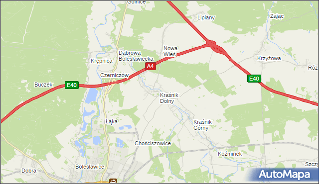 mapa Kraśnik Dolny, Kraśnik Dolny na mapie Targeo