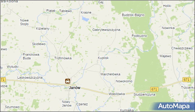 mapa Kuplisk, Kuplisk na mapie Targeo
