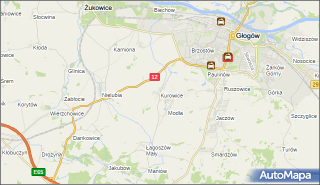 mapa Kurowice gmina Jerzmanowa, Kurowice gmina Jerzmanowa na mapie Targeo