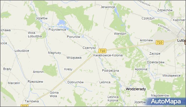 mapa Kwiatkowice-Kolonia, Kwiatkowice-Kolonia na mapie Targeo