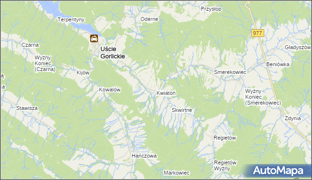 mapa Kwiatoń, Kwiatoń na mapie Targeo