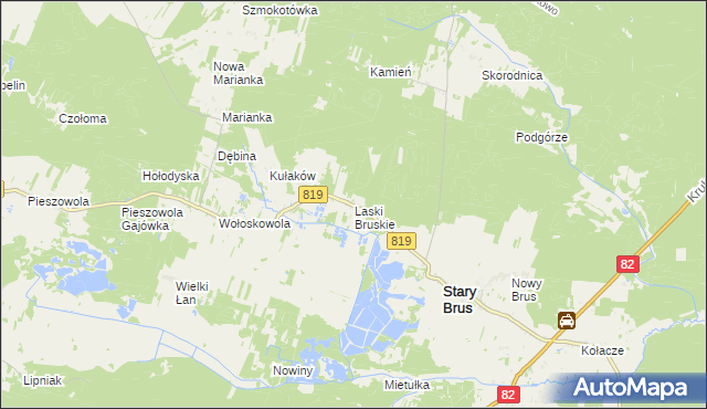 mapa Laski Bruskie, Laski Bruskie na mapie Targeo