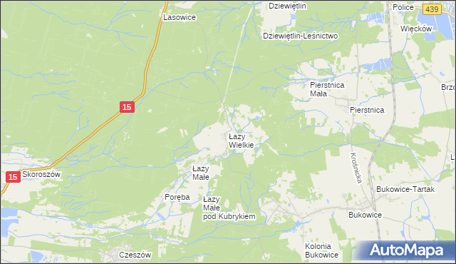 mapa Łazy Wielkie, Łazy Wielkie na mapie Targeo