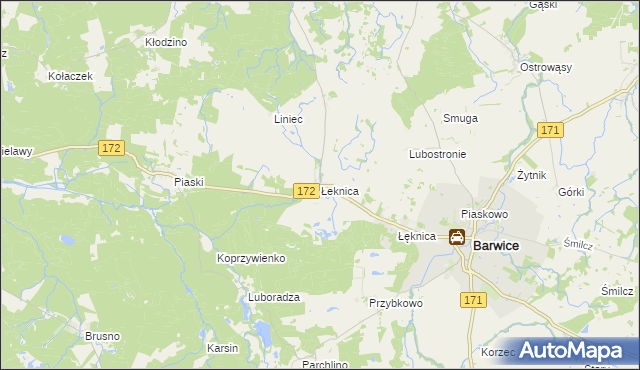 mapa Łeknica, Łeknica na mapie Targeo