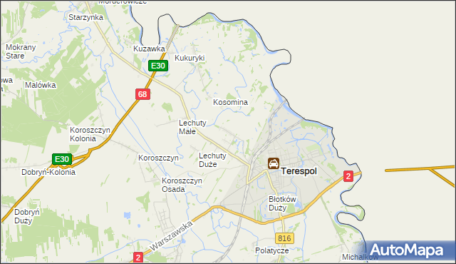 mapa Łobaczew Mały, Łobaczew Mały na mapie Targeo