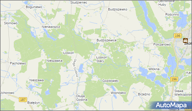 mapa Łoskoń Stary, Łoskoń Stary na mapie Targeo