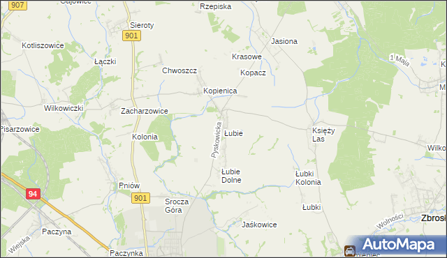 mapa Łubie, Łubie na mapie Targeo