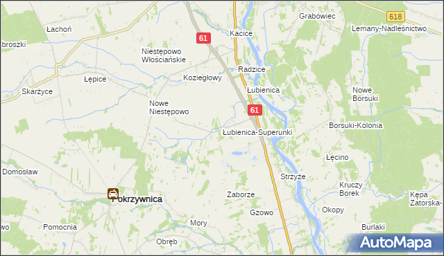 mapa Łubienica-Superunki, Łubienica-Superunki na mapie Targeo