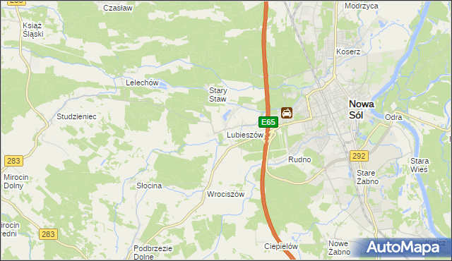 mapa Lubieszów gmina Nowa Sól, Lubieszów gmina Nowa Sól na mapie Targeo