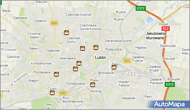 mapa Lublina, Lublin na mapie Targeo