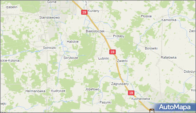 mapa Łubniki, Łubniki na mapie Targeo