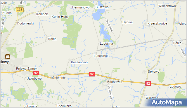 mapa Lubosinek, Lubosinek na mapie Targeo
