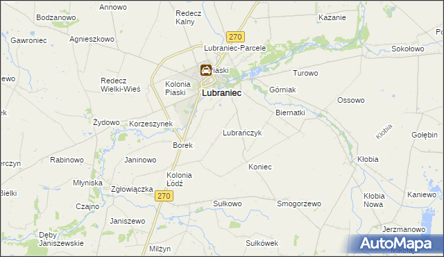 mapa Lubrańczyk, Lubrańczyk na mapie Targeo