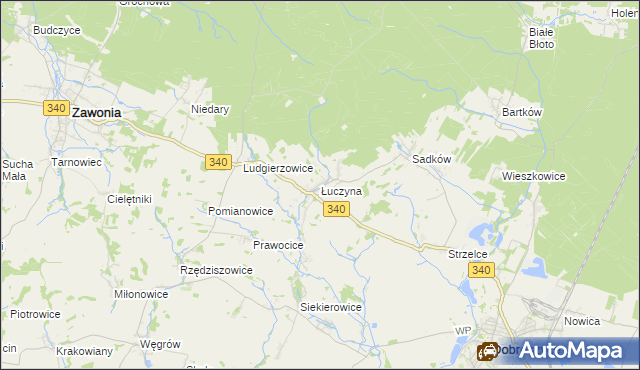 mapa Łuczyna, Łuczyna na mapie Targeo