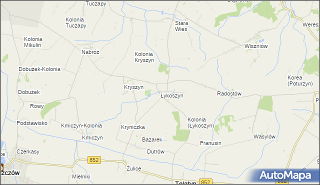 mapa Łykoszyn, Łykoszyn na mapie Targeo