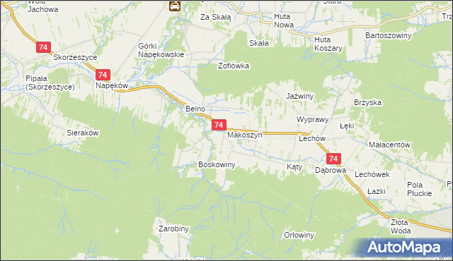 mapa Makoszyn, Makoszyn na mapie Targeo