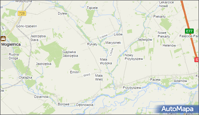 mapa Mała Wysoka, Mała Wysoka na mapie Targeo