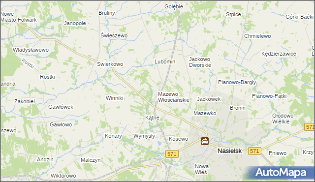 mapa Mazewo Włościańskie, Mazewo Włościańskie na mapie Targeo