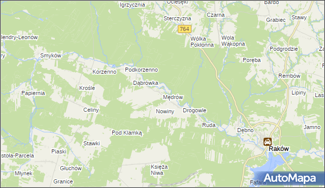 mapa Mędrów, Mędrów na mapie Targeo