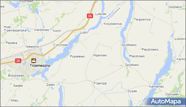 mapa Mijanowo, Mijanowo na mapie Targeo