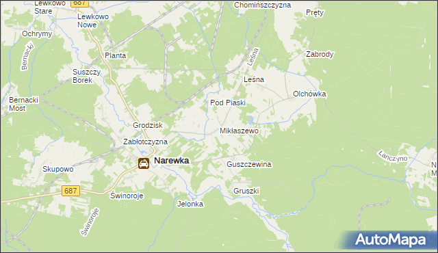 mapa Mikłaszewo, Mikłaszewo na mapie Targeo