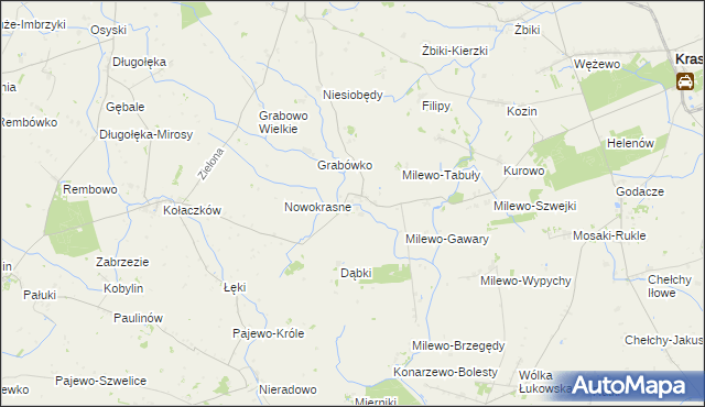 mapa Milewo-Rączki, Milewo-Rączki na mapie Targeo