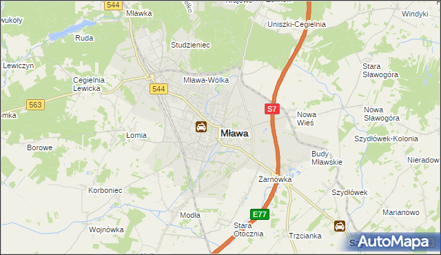 mapa Mława, Mława na mapie Targeo