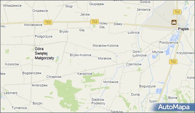 mapa Moraków, Moraków na mapie Targeo