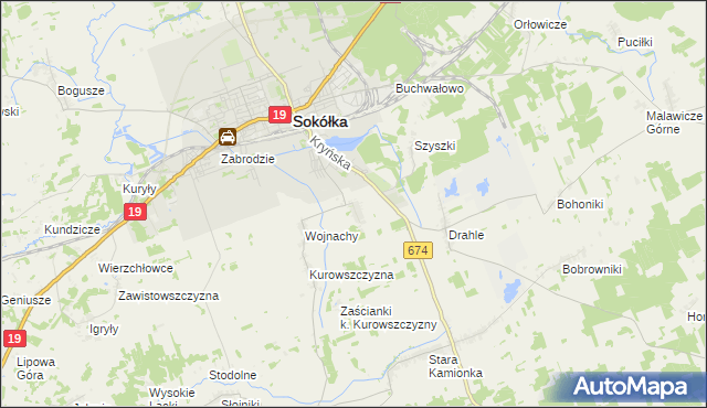 mapa Nowa Kamionka gmina Sokółka, Nowa Kamionka gmina Sokółka na mapie Targeo