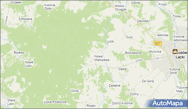 mapa Nowa Maliszewa, Nowa Maliszewa na mapie Targeo