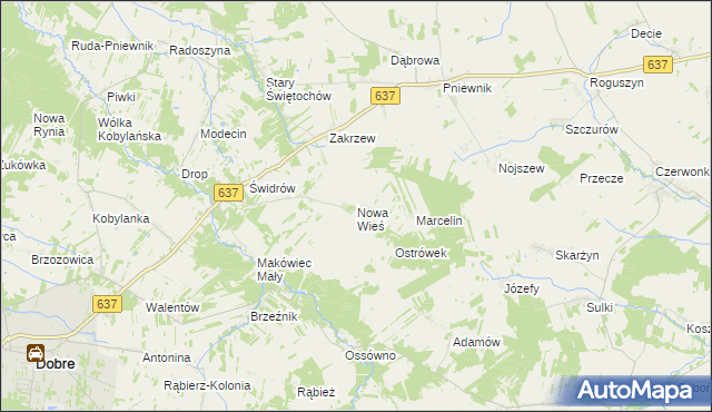 mapa Nowa Wieś gmina Dobre, Nowa Wieś gmina Dobre na mapie Targeo