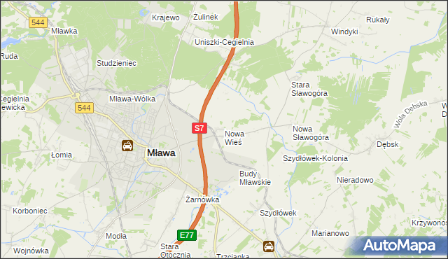 mapa Nowa Wieś gmina Szydłowo, Nowa Wieś gmina Szydłowo na mapie Targeo