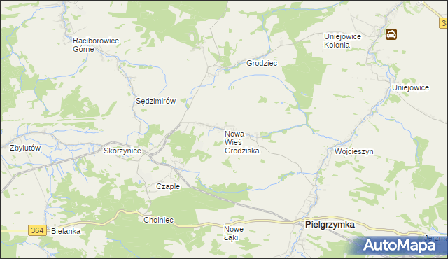 mapa Nowa Wieś Grodziska, Nowa Wieś Grodziska na mapie Targeo