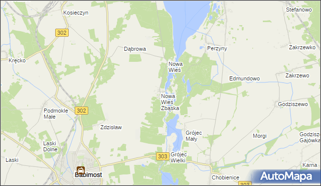 mapa Nowa Wieś Zbąska, Nowa Wieś Zbąska na mapie Targeo