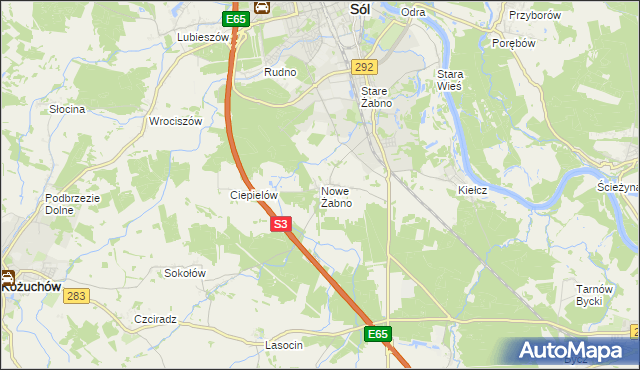 mapa Nowe Żabno, Nowe Żabno na mapie Targeo