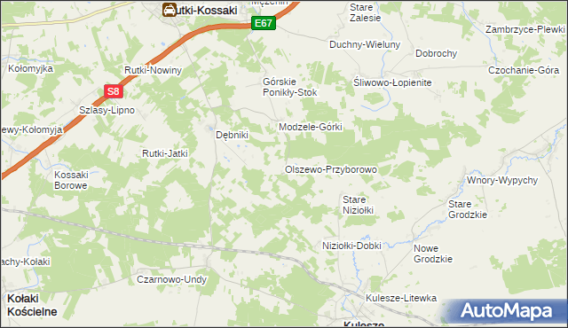 mapa Olszewo-Przyborowo, Olszewo-Przyborowo na mapie Targeo