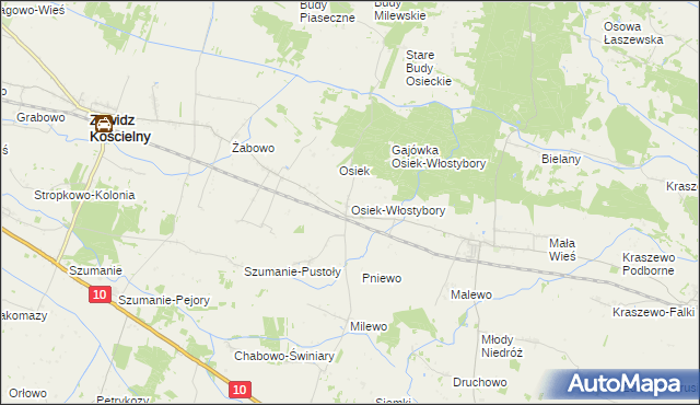 mapa Osiek-Włostybory, Osiek-Włostybory na mapie Targeo