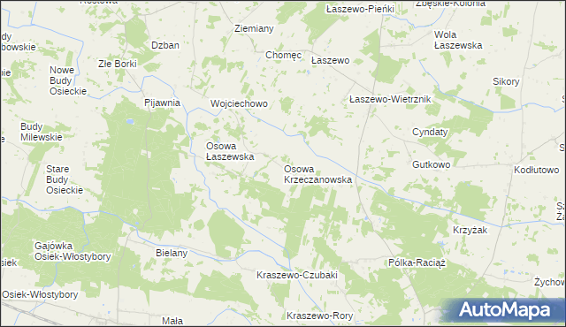 mapa Osowa Krzeczanowska, Osowa Krzeczanowska na mapie Targeo