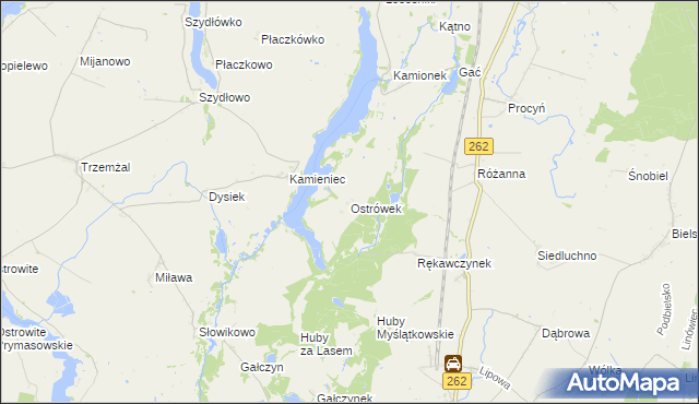 mapa Ostrówek gmina Orchowo, Ostrówek gmina Orchowo na mapie Targeo