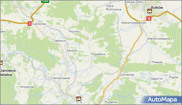 mapa Pastewnik gmina Marciszów, Pastewnik gmina Marciszów na mapie Targeo