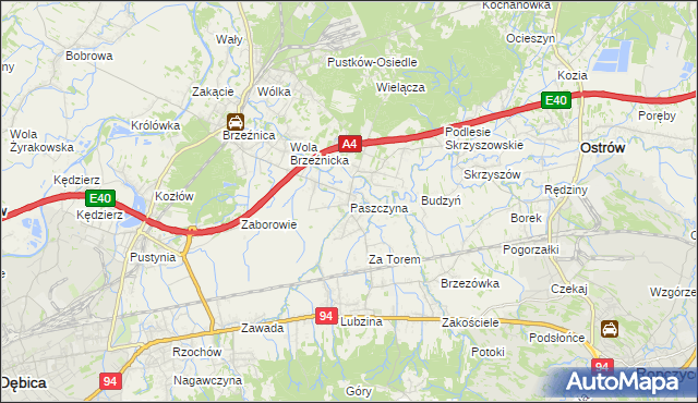 mapa Paszczyna, Paszczyna na mapie Targeo