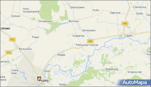 mapa Pietrzyków-Kolonia, Pietrzyków-Kolonia na mapie Targeo