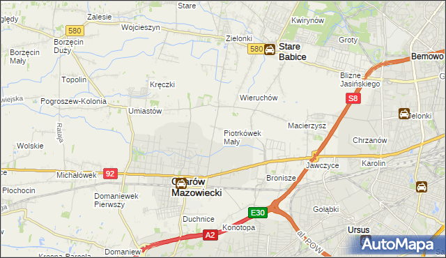 mapa Piotrkówek Mały, Piotrkówek Mały na mapie Targeo