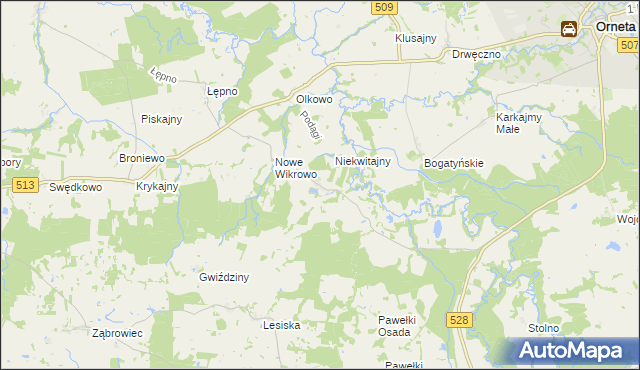 mapa Podągi, Podągi na mapie Targeo