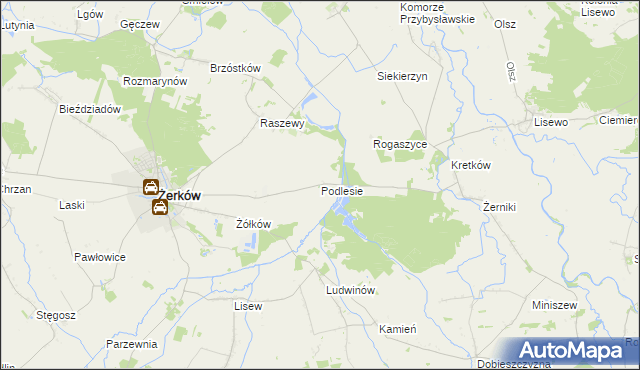 mapa Podlesie gmina Żerków, Podlesie gmina Żerków na mapie Targeo