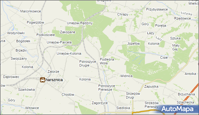 mapa Podleśna Wola, Podleśna Wola na mapie Targeo