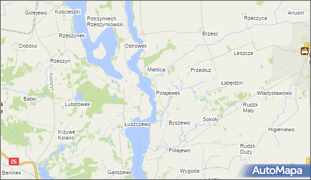 mapa Połajewek, Połajewek na mapie Targeo