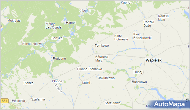 mapa Półwiesk Mały, Półwiesk Mały na mapie Targeo