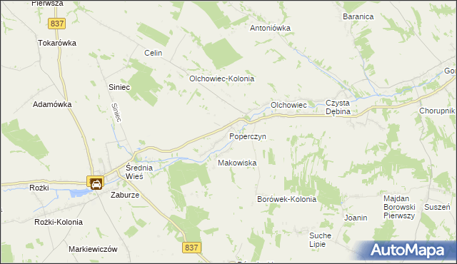 mapa Poperczyn, Poperczyn na mapie Targeo