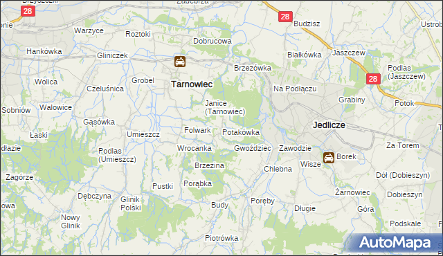 mapa Potakówka, Potakówka na mapie Targeo